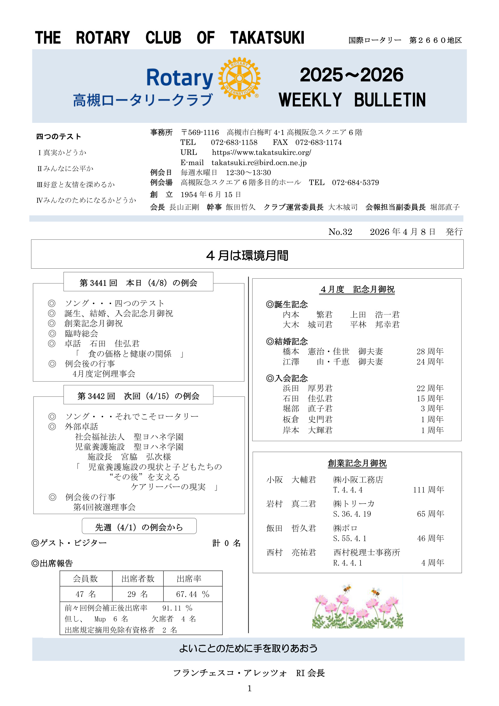 2026年4月8日 週報 表紙