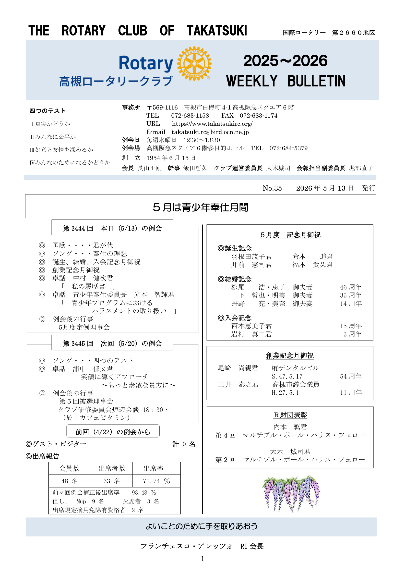 2026年5月13日 週報 表紙
